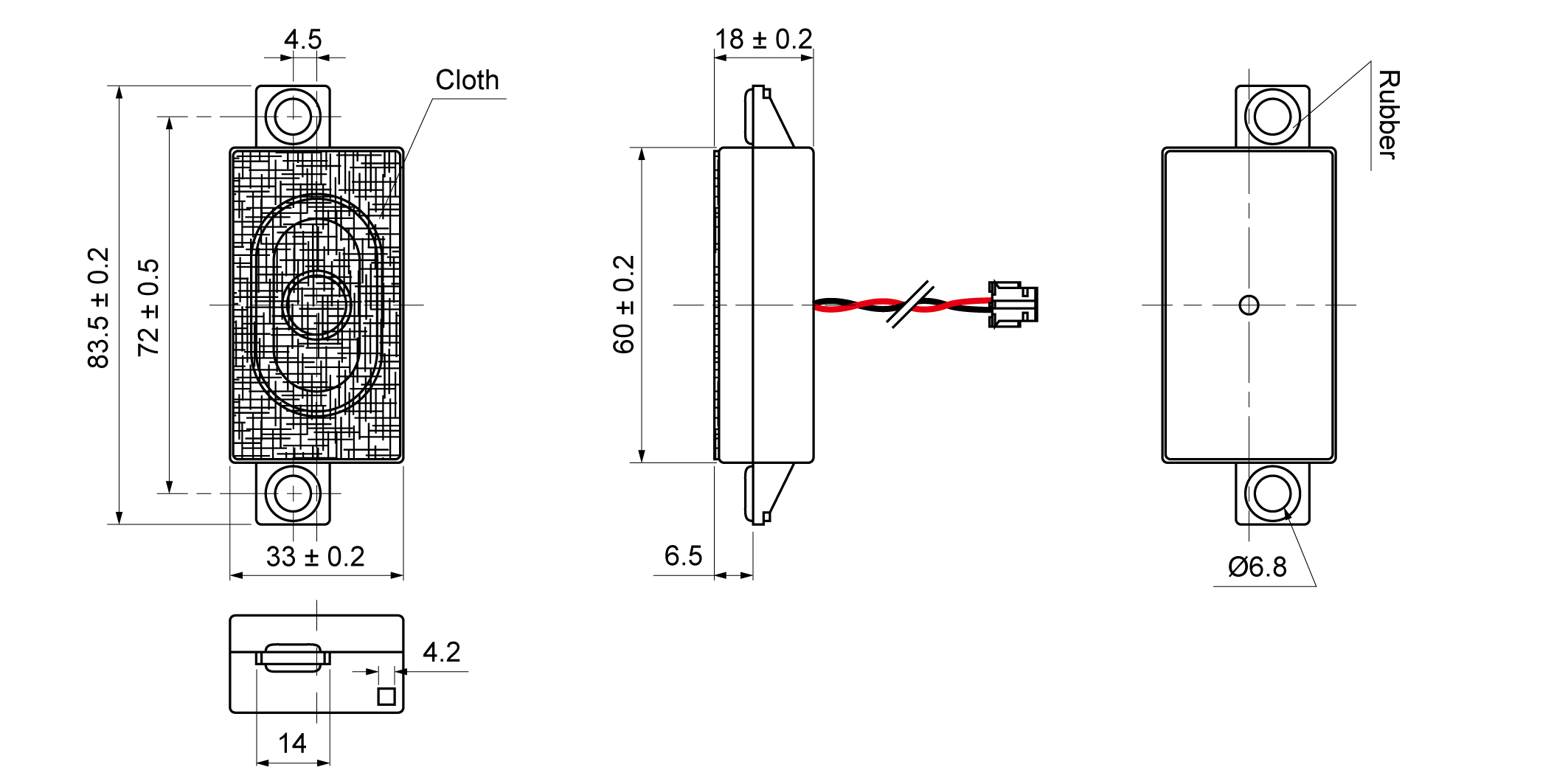 OSS17-6033-18A2.0W8-C Mechanical Drawing